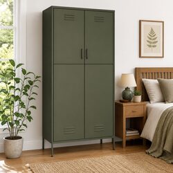 Enhance Your Space with an Olive Green Steel Wardrobe