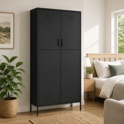 Space-Saving Anthracite Steel Wardrobe for Your Home