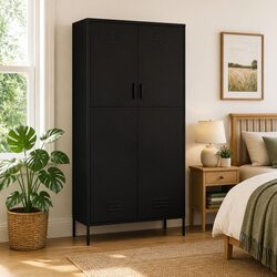 Chic Black Steel Clothing Organizer for a Stylish Home