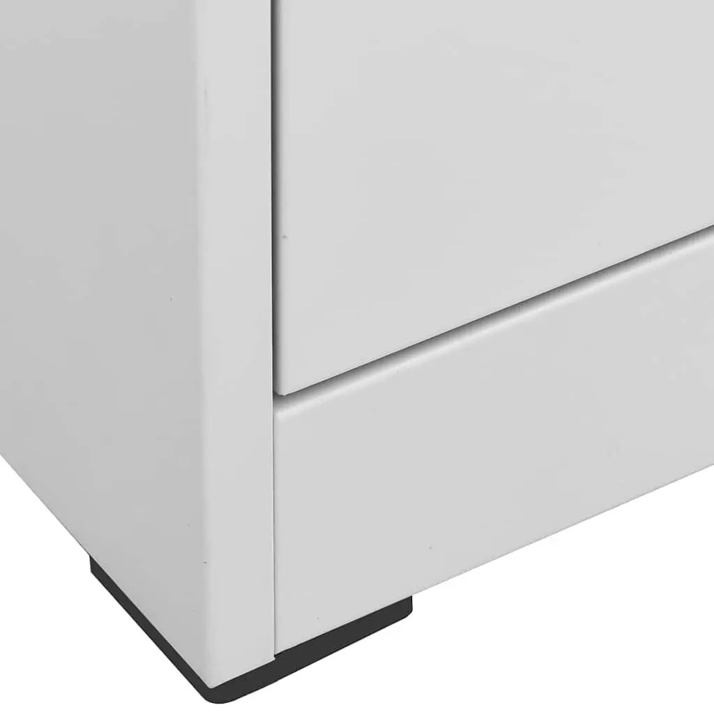 Filing Cabinet Light Grey 2 Drawer Steel Storage Organizer Office Furniture