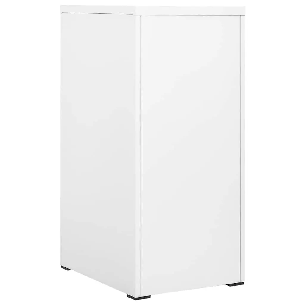 Filing Cabinet 2 Drawer White Steel Lockable Office Storage
