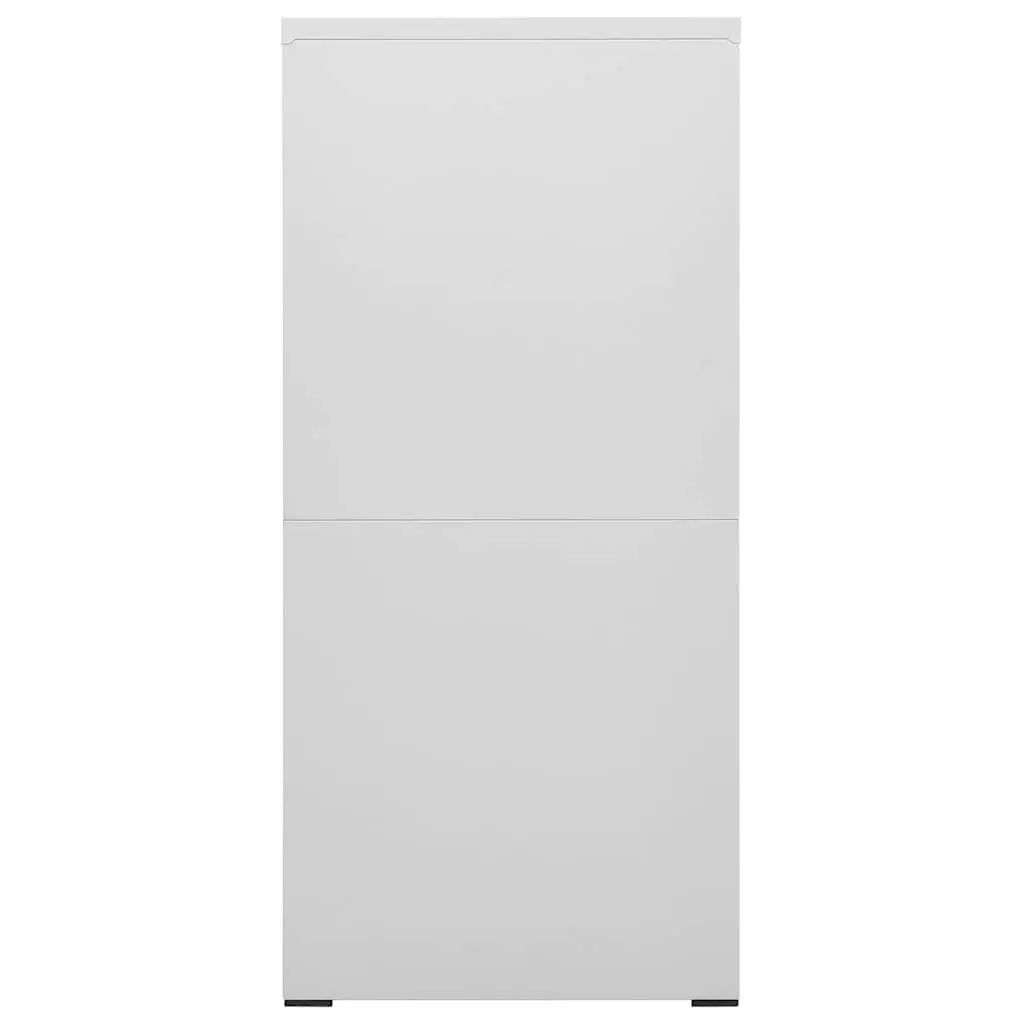 Filing Cabinet Light Grey 2 Drawer Steel Lockable Office Storage