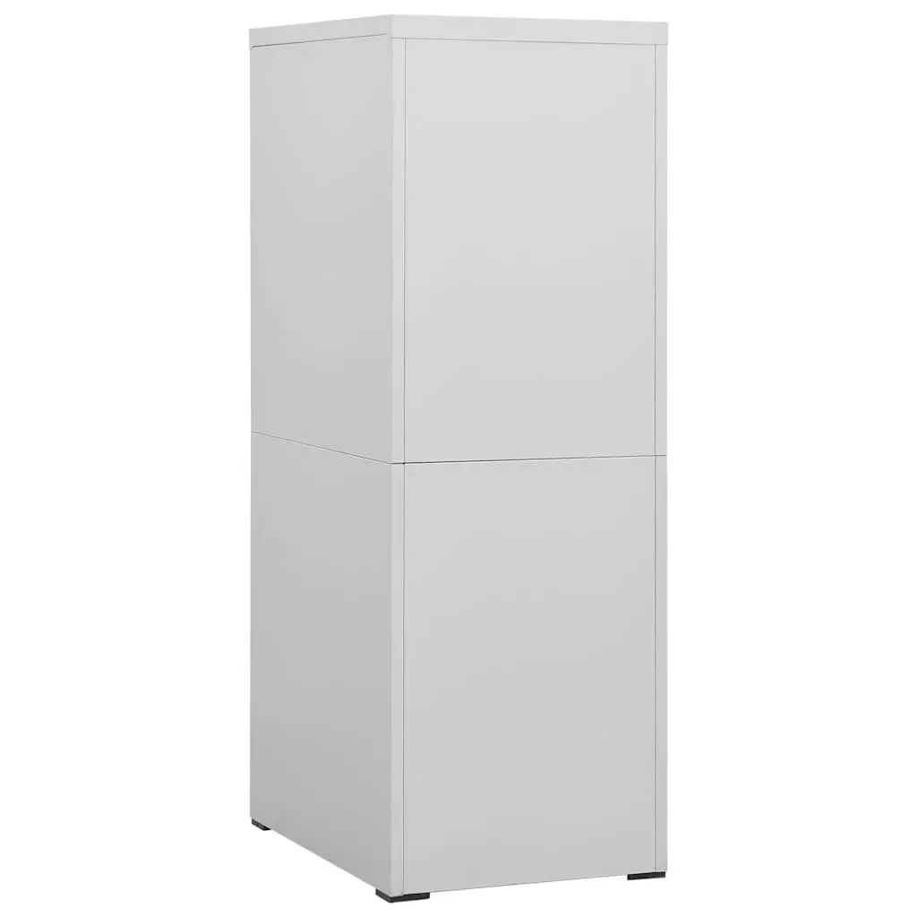 Filing Cabinet Light Grey 2 Drawer Steel Lockable Office Storage
