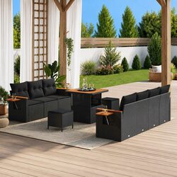 10-Piece Outdoor Modular Sofa Set with Acacia Wood