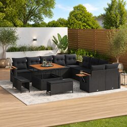 Enhance Your Outdoor Space with 13-Piece Black Sofa Set