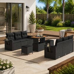 Elevate Your Outdoor Space with 9-Piece Sofa Set