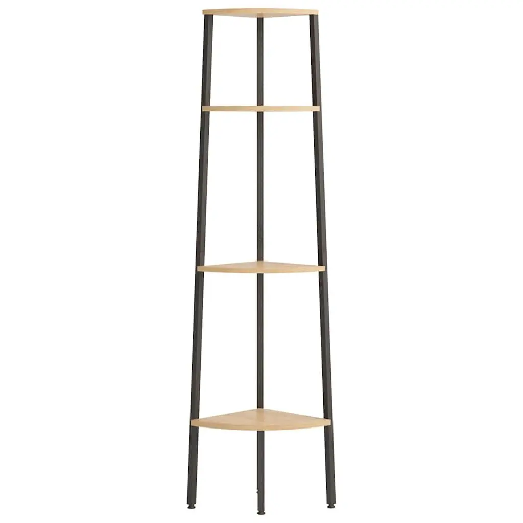 4-Tier Corner Shelf Unit Storage Bookcase Standing Shelves Living Room Home