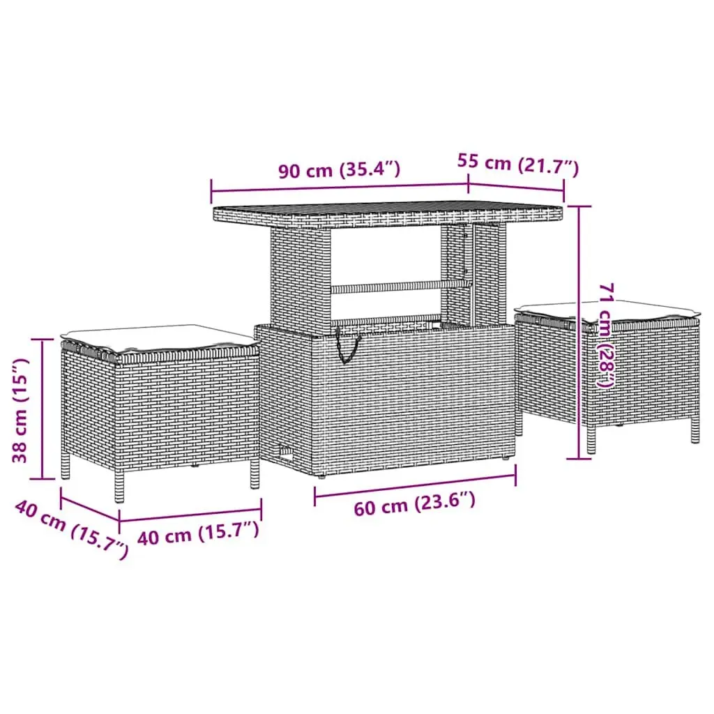 Outdoor Garden Sofa Set 10 Pieces Modular Rattan Seating with Storage Cushions
