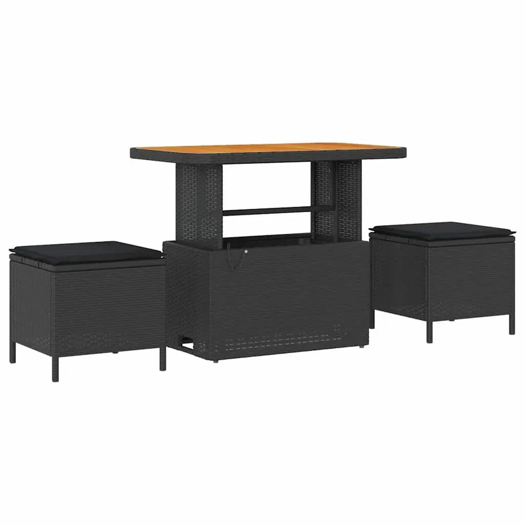 Garden Sofa Set with Storage 12 Pieces Outdoor Patio Furniture Black Modular
