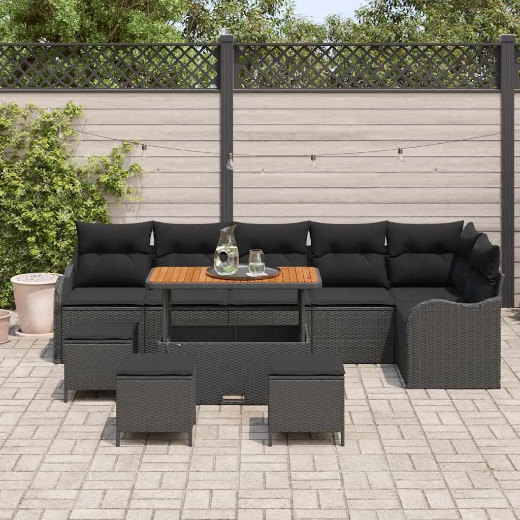 Outdoor Garden Sofa Set 10 Piece Modular Patio Seating Lounge with Cushions