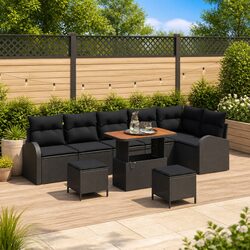 9-Piece Black Patio Furniture for an Inviting Outdoor Space