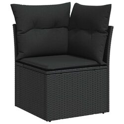 Modular 9-Piece Black Garden Sofa Set for Outdoor Living