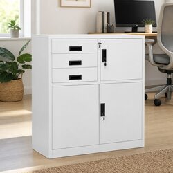 Grey Steel Storage Cabinet That Enhances Your Workspace