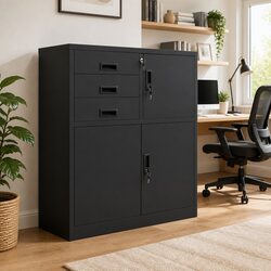 Office Storage Cabinet Anthracite Steel Filing Locker Adjustable Shelf