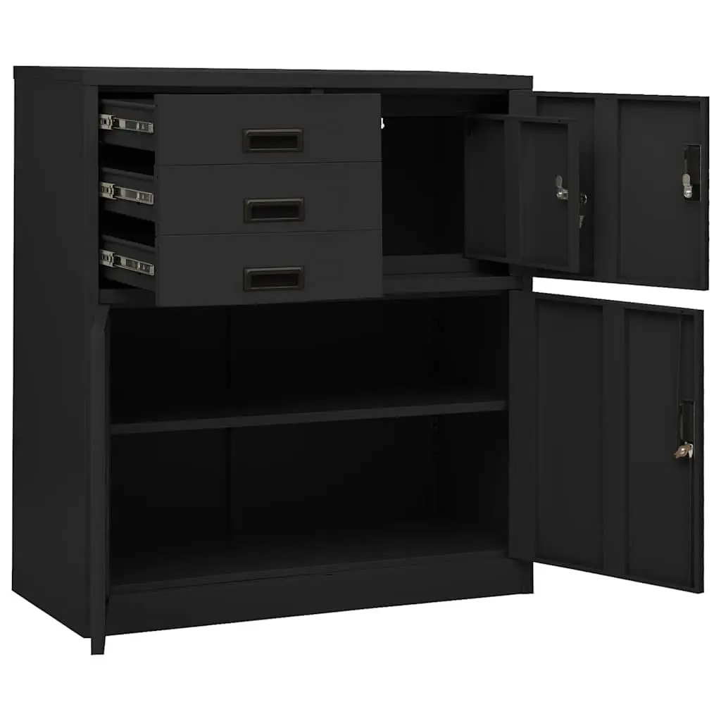 Office Storage Cabinet Anthracite Steel Adjustable Shelf