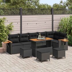 Outdoor Garden Sofa Set 12 Piece Modular Rattan Sectional Seating Lounge Black