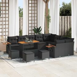 Stylish 14-Piece Black Outdoor Sofa Set for Your Garden