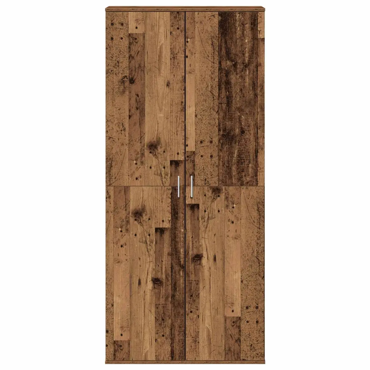 Highboard Storage Cabinet 80 x 39 x 178 cm Brown Engineered Wood Hinged Doors and Internal Shelves