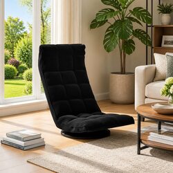 Versatile Black Velvet Swivel Chair for a Cozy Home