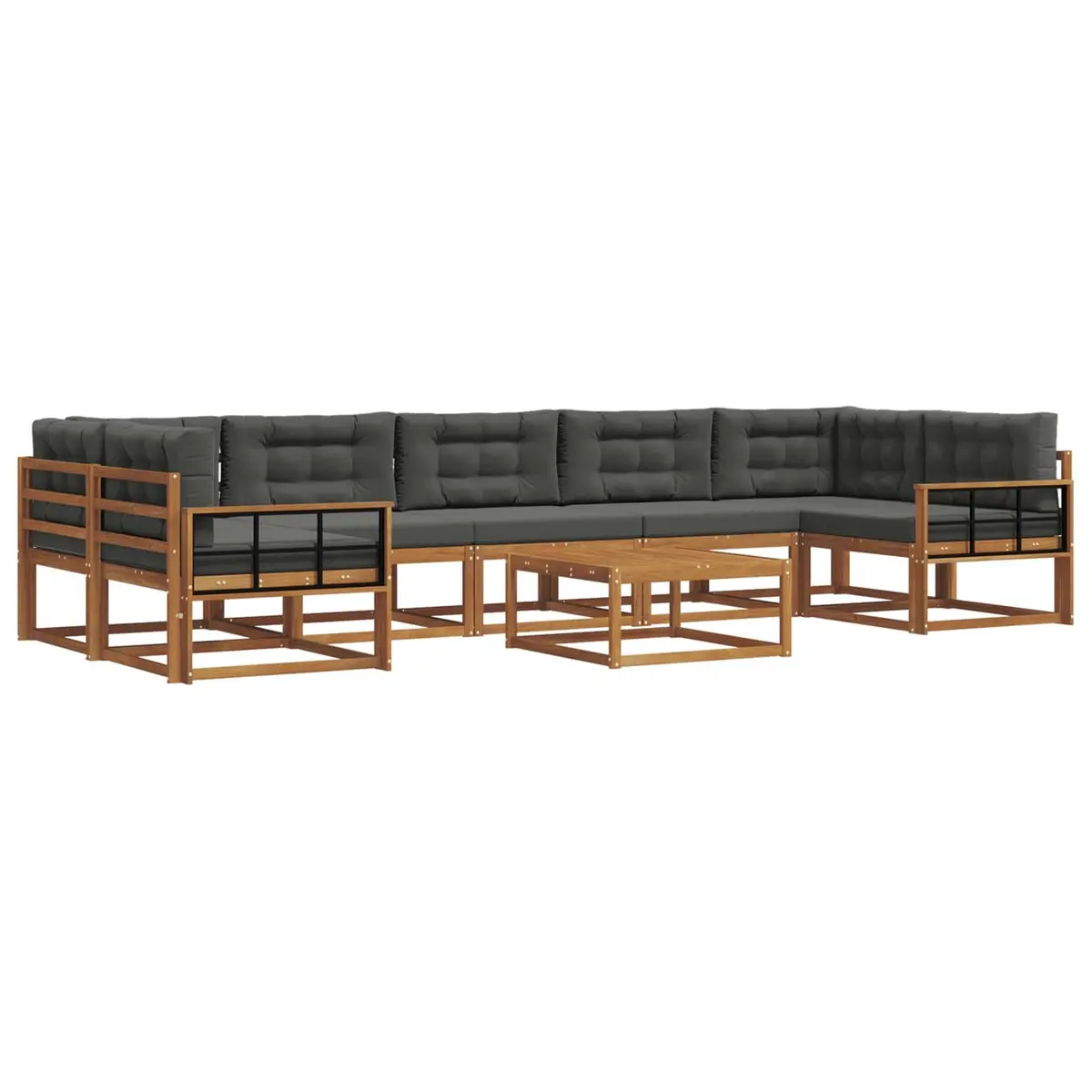 Outdoor Sectional Sofa Set 8 Piece Modular Garden Patio Lounge Natural