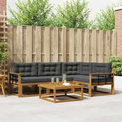 Brown Outdoor Sofa Set – 5 Piece Modular Garden Furniture
