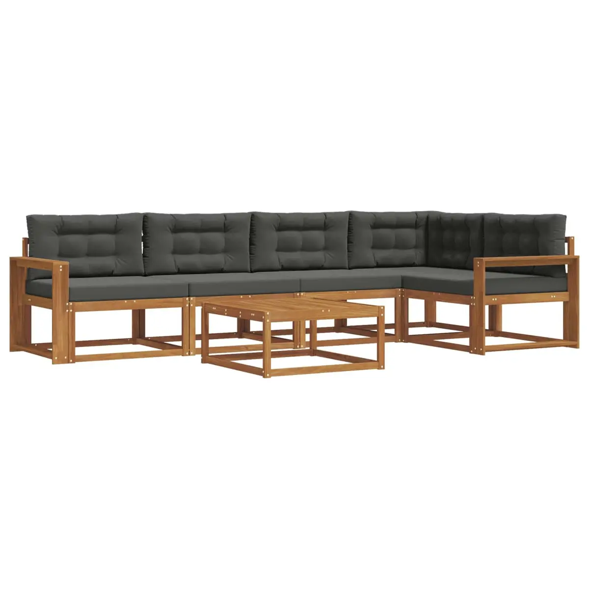 Outdoor Sectional Sofa Set 6 Piece Modular Garden Patio Lounge with Cushions