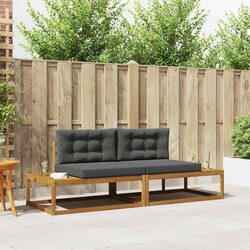 Outdoor Sectional Sofa Set Modular Garden Patio Seating with Cushions Slat Back