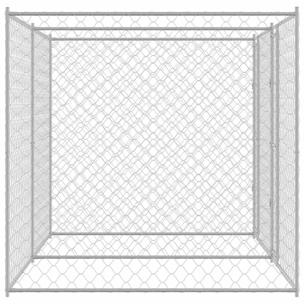 Dog Cage 400x200x200cm Silver Galvanised Steel Outdoor Large Breed Run Pen
