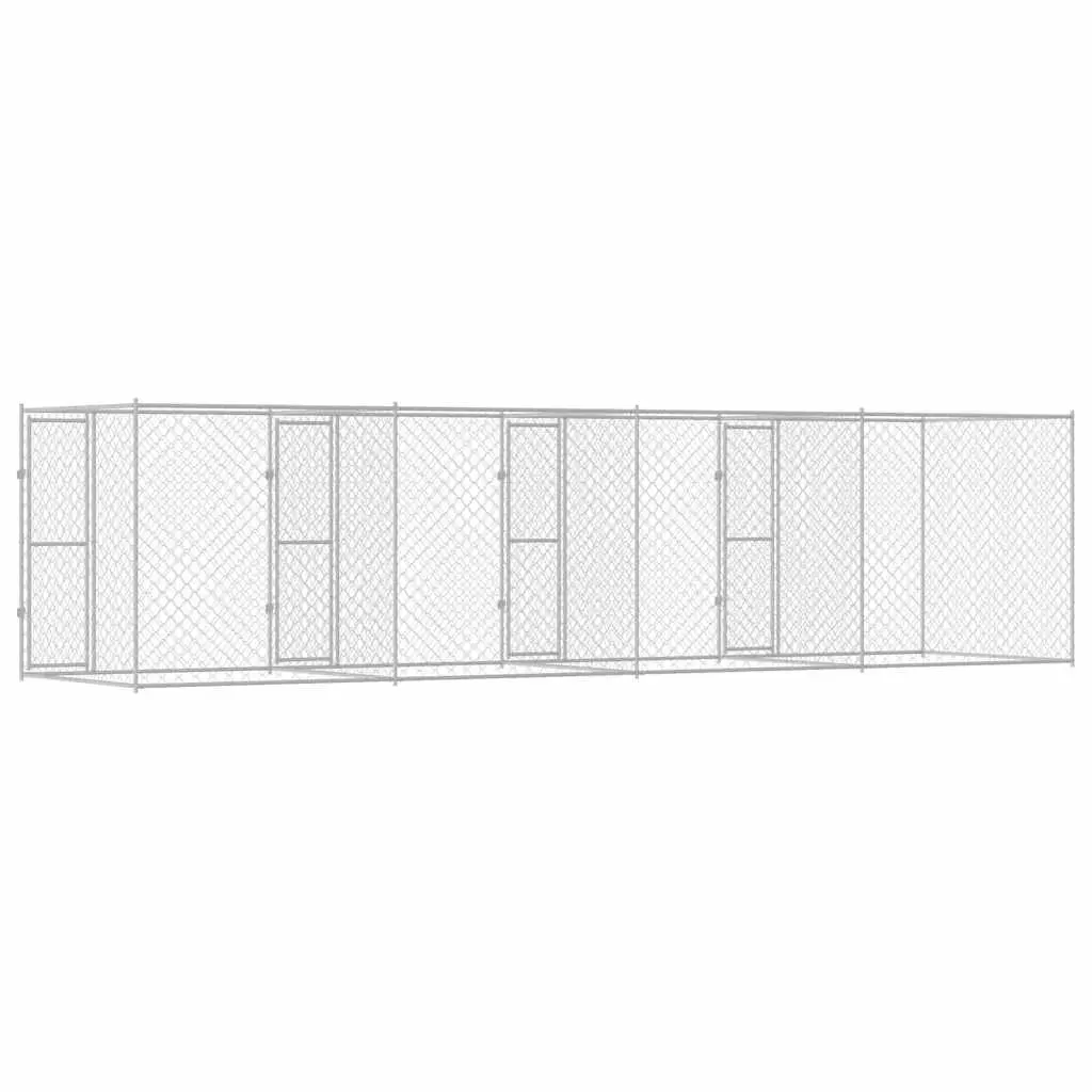 Outdoor Dog Cage 800 x 200 x 200 cm Silver