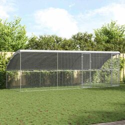 Chicken Cage 3 pcs Silver 600 x 200 x 200 cm Galvanised Steel Poultry Housing