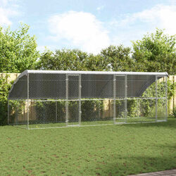 Elegant Silver Dog Kennel 6 x 2 x 2 m for Your Pets