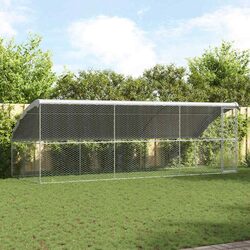 Silver Outdoor Dog Kennel 3 pcs 6 x 2 x 2 m Pet House