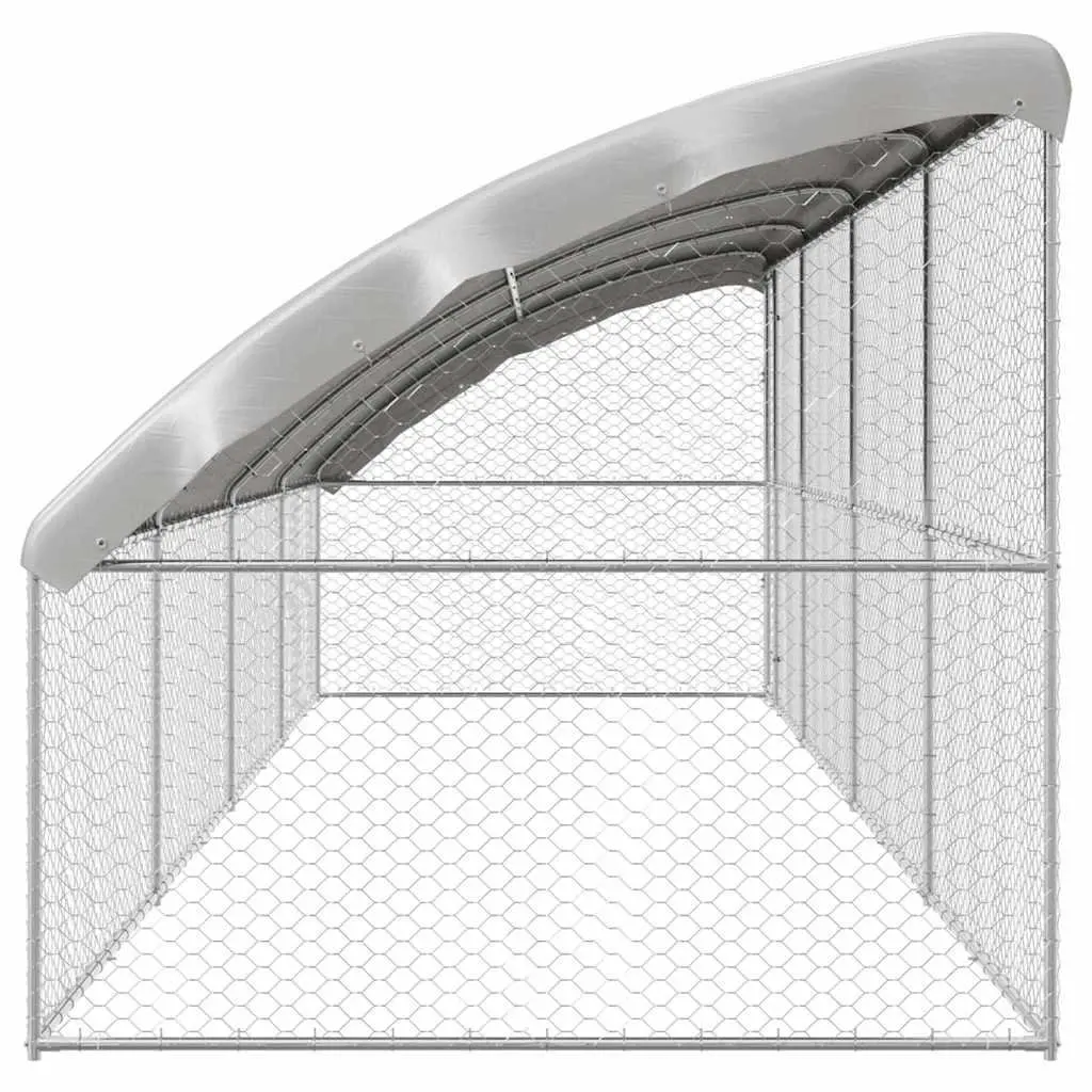 Dog Kennel 8 x 2 x 2 m 4 Piece Outdoor Pet Run Enclosure Galvanised Steel