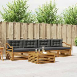 Elegant Outdoor Lounge Sofa Set - 5-Piece with Cushions