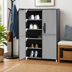 Organise Your Space with 5-Tier Grey Shoe Storage