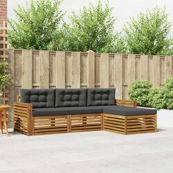 Outdoor Sofa Set Natural Anthracite Garden Furniture Modular Seating
