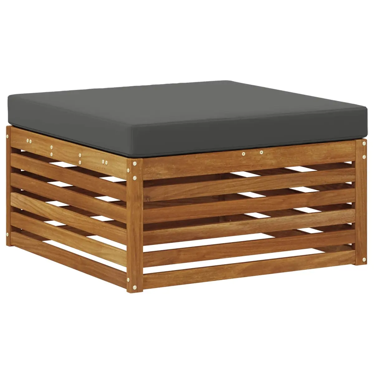 Modular Outdoor Sofa Set Weather-Resistant Solid Acacia Wood Natural Anthracite Finish 2575x1625x730mm