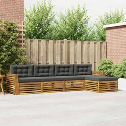 Outdoor Sofa Set 5 Pieces Garden Furniture Modular Seating with Cushions