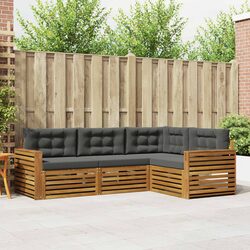 Elevate Your Outdoor Space with 4-Piece Sofa Set and Cushions