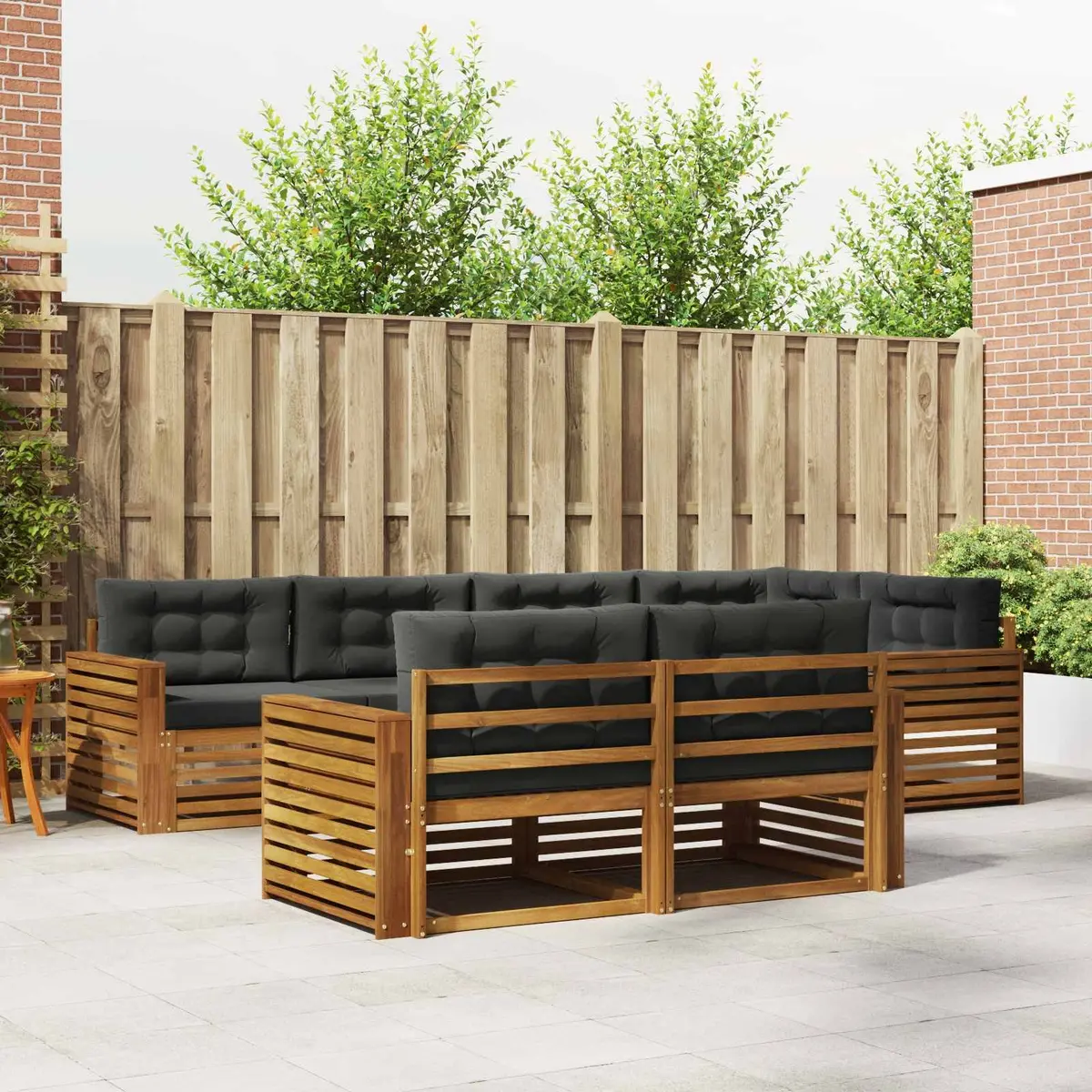 Outdoor Sofa Set 7 Pieces Garden Furniture Patio Lounge Modular Natural Brown