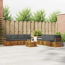Enhance Your Outdoor Living with 9-Piece Acacia Sofa Set