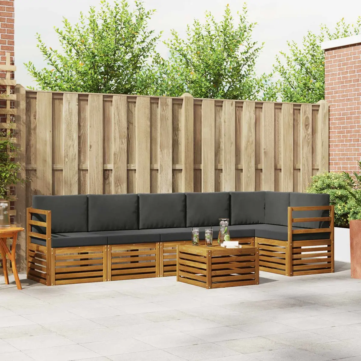 Sectional Sofa Set 7 Piece Outdoor Garden Patio Furniture Modular Seating