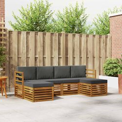 Modular 6 Piece Patio Sofa Set in Solid Acacia Wood