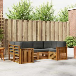 Brown 6-Piece Modular Sofa Set for Outdoor Relaxation