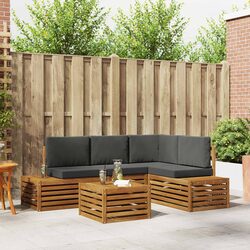 Outdoor Sectional Sofa Set Garden Furniture Modern Design Brown Natural