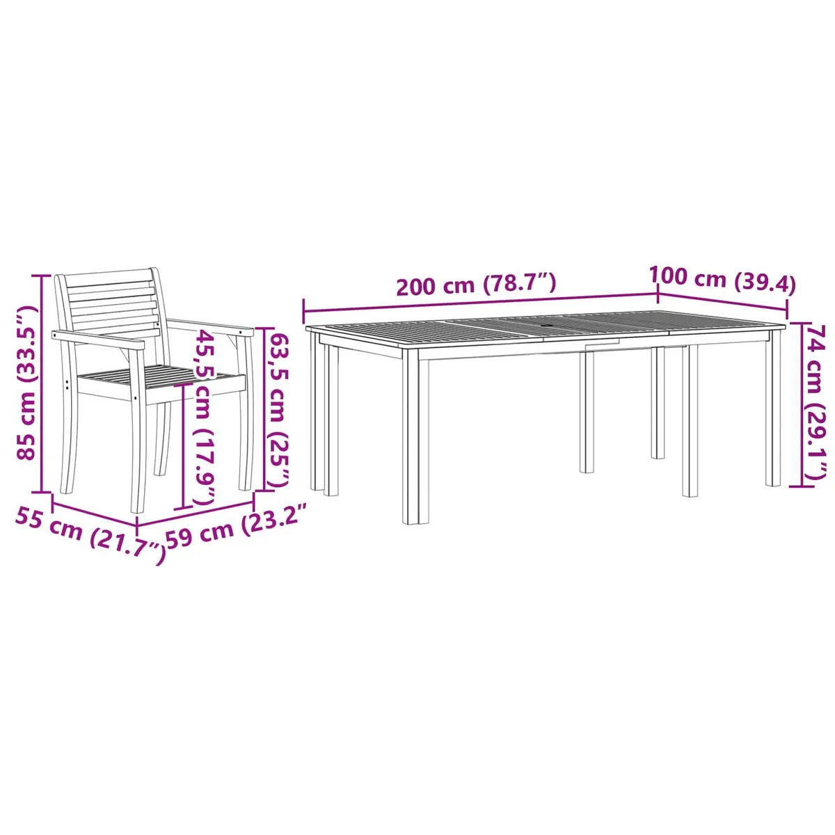 Garden Dining Set 9 Piece Brown Acacia Wood Outdoor Furniture Patio Table Chairs
