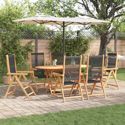 Stylish Outdoor Dining Set: 7-Piece Acacia Wood Set