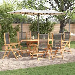 Outdoor 7 Piece Dining Set in Grey Acacia Wood for Your Patio