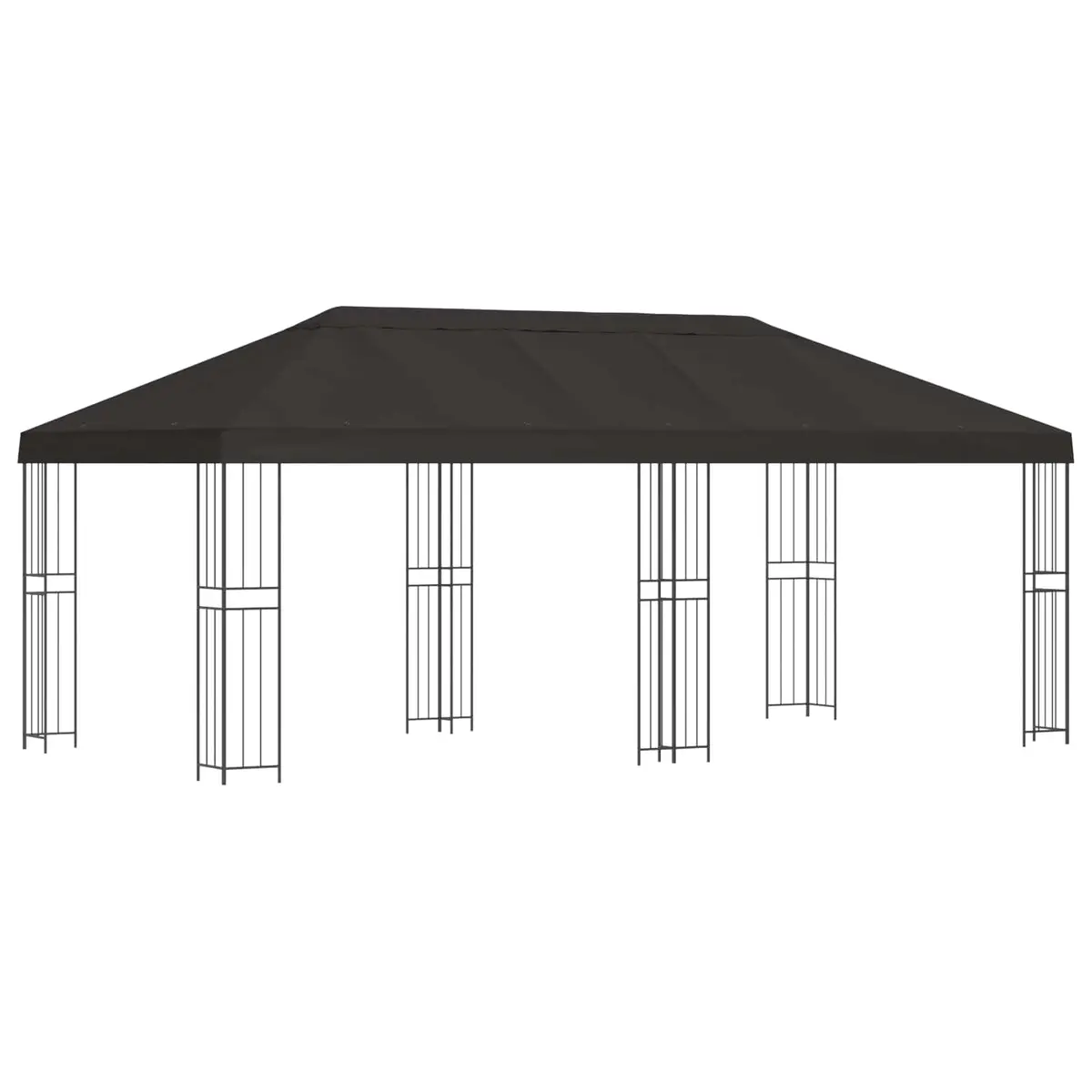 Garden Gazebo 6x3m Outdoor Canopy Mesh Sidewalls Water Resistant Polyester Anthracite
