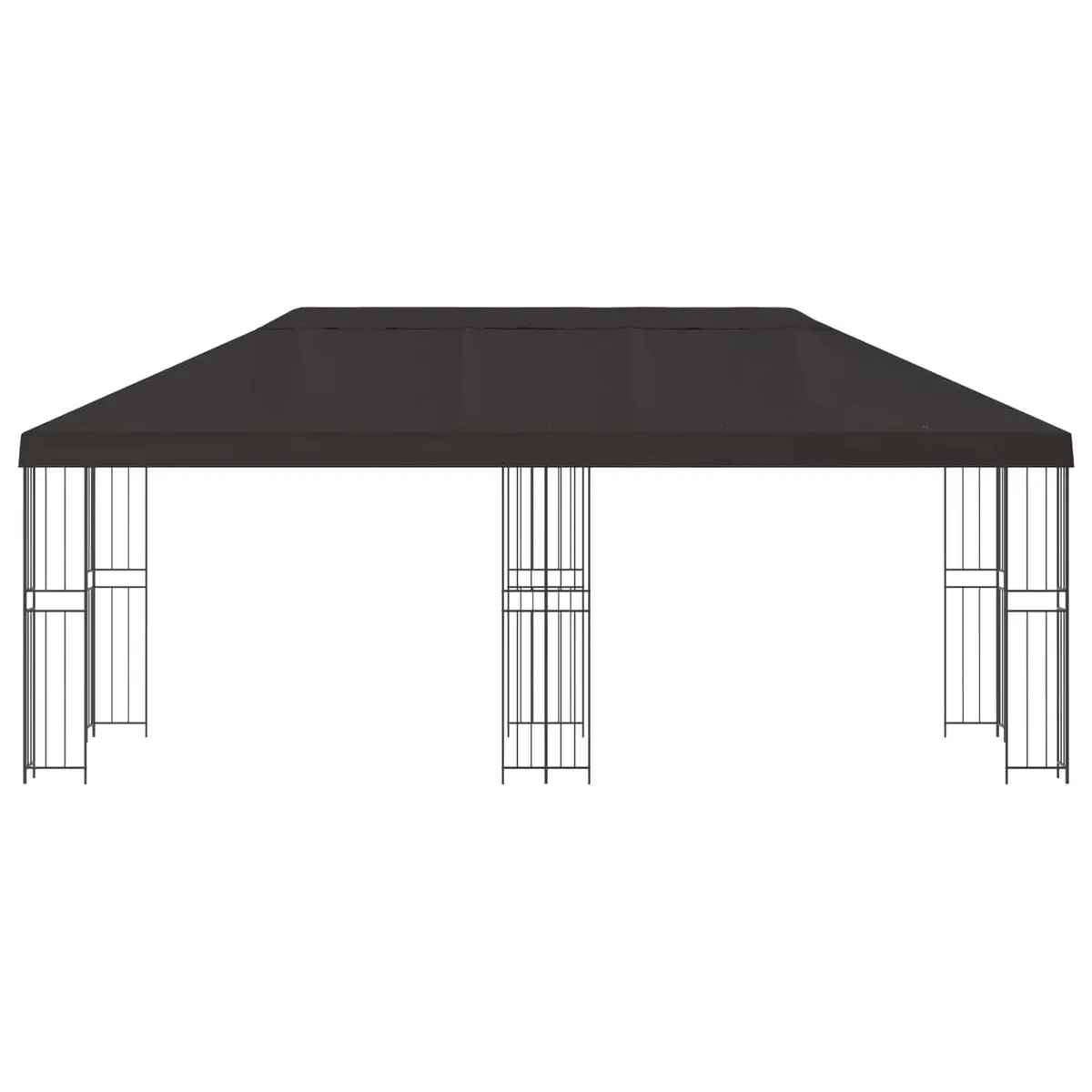 Garden Gazebo 6x3m Outdoor Canopy Mesh Sidewalls Water Resistant Polyester Anthracite